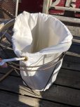 画像10: Vintage Laundry Wire Hamper Canvas Duffel Bag (M366) 