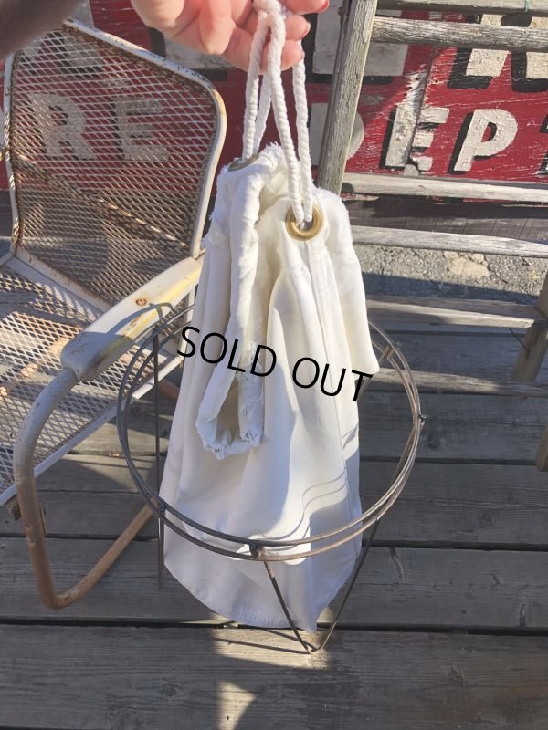 画像11: Vintage Laundry Wire Hamper Canvas Duffel Bag (M366) 