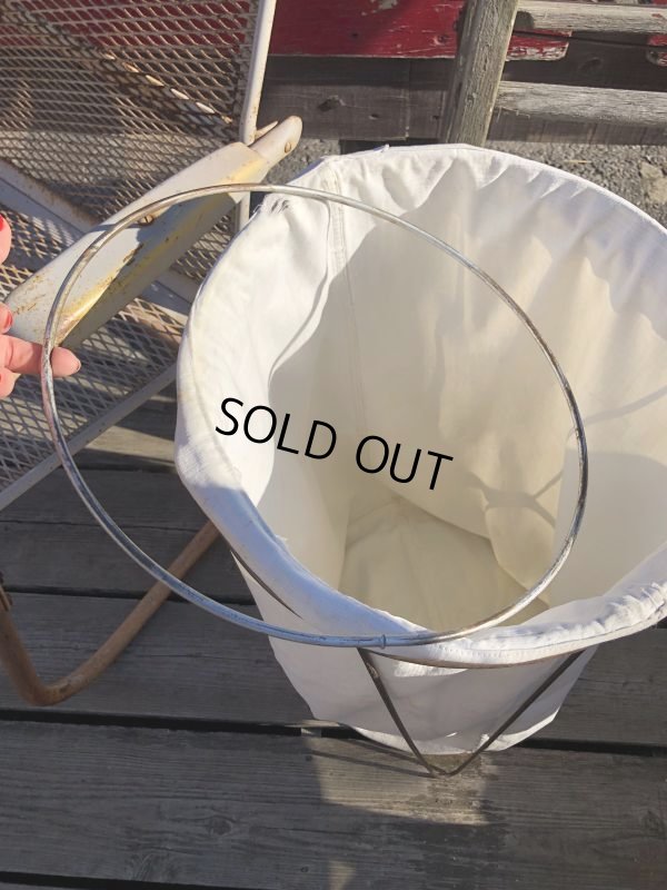 画像7: Vintage Laundry Wire Hamper Canvas Duffel Bag (M366) 