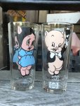 画像1: 70s Vintage Pepsi Glass Porky Pig & Petunia Pig SET (M373) (1)