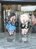 70s Vintage Pepsi Glass Porky Pig & Petunia Pig SET (M373)