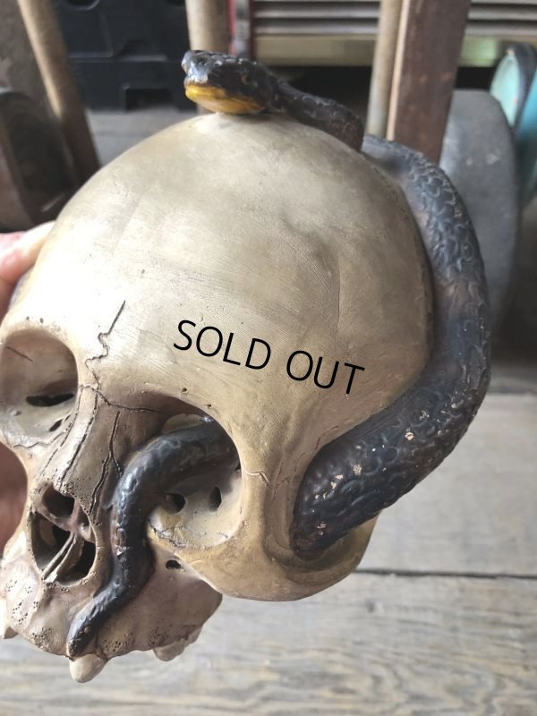 画像22: Rare ! Vintage Skeleton Skull & Snake Figurine Statue Hard to Find !!! (M382)