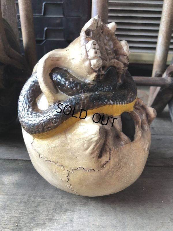 画像14: Rare ! Vintage Skeleton Skull & Snake Figurine Statue Hard to Find !!! (M382)