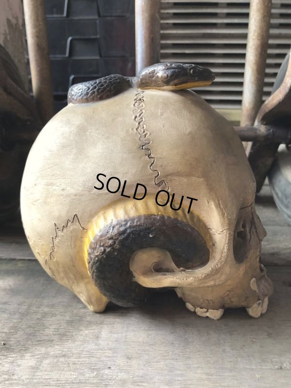 画像5: Rare ! Vintage Skeleton Skull & Snake Figurine Statue Hard to Find !!! (M382)