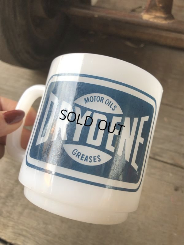 画像9: Vintage Gasbake Milk Glass Mug DRYDENE MOTOR OIL (M383) 