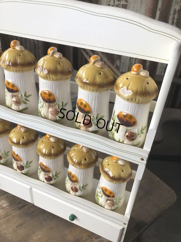 画像13: 70s Vintage Sears Merry Mushrooms kitchen Coordinates Spice Rack N.O.S (M388)