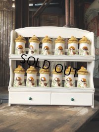 70s Vintage Sears Merry Mushrooms kitchen Coordinates Spice Rack N.O.S (M388)