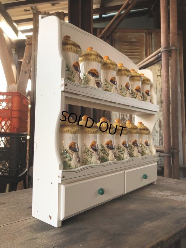 画像5: 70s Vintage Sears Merry Mushrooms kitchen Coordinates Spice Rack N.O.S (M388)