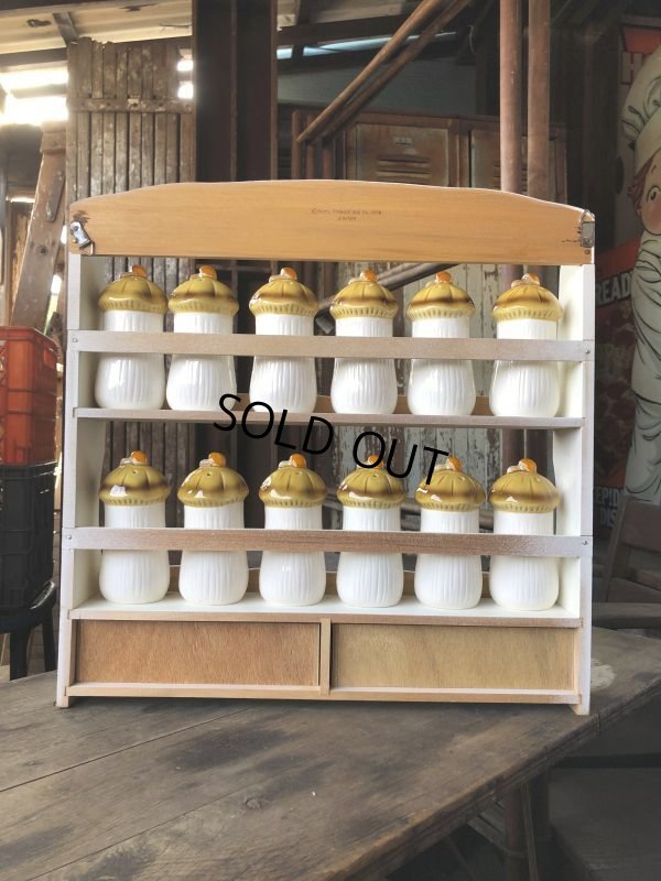 画像6: 70s Vintage Sears Merry Mushrooms kitchen Coordinates Spice Rack N.O.S (M388)