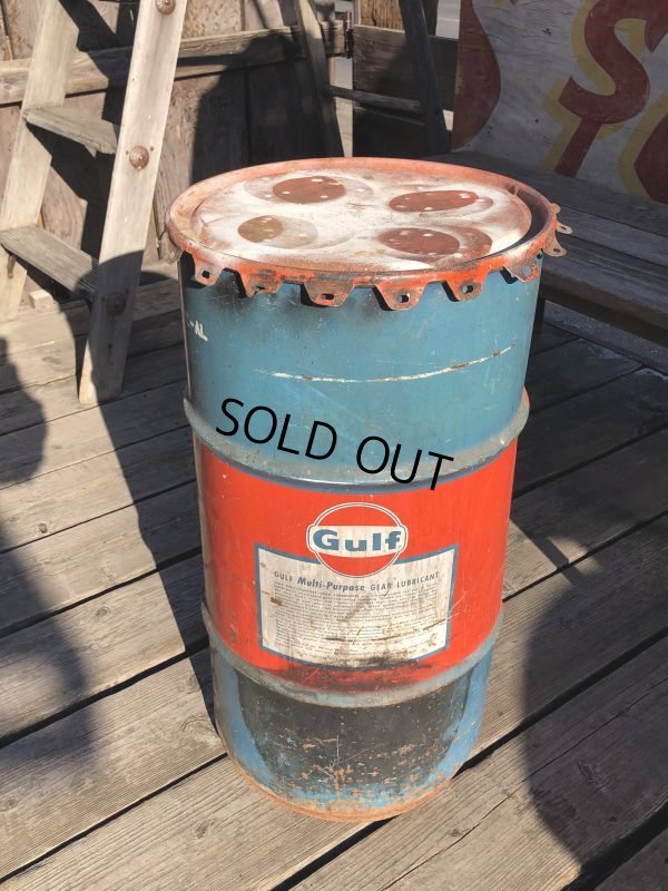 画像4: Vintage Drum Oil Can Gulf Muliti-Porpose Gear Lubricant 90 16 U.S. GALLONS (M394)