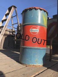 Vintage Drum Oil Can Gulf Muliti-Porpose Gear Lubricant 90 16 U.S. GALLONS (M394)