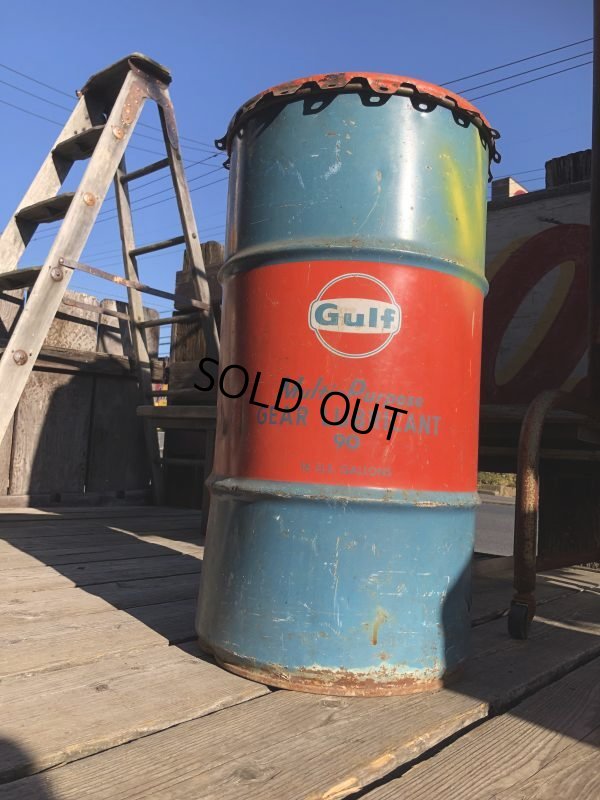 画像1: Vintage Oil Can Gulf Muliti-Porpose Gear Lubricant 90 16 U.S. GALLONS (M394)