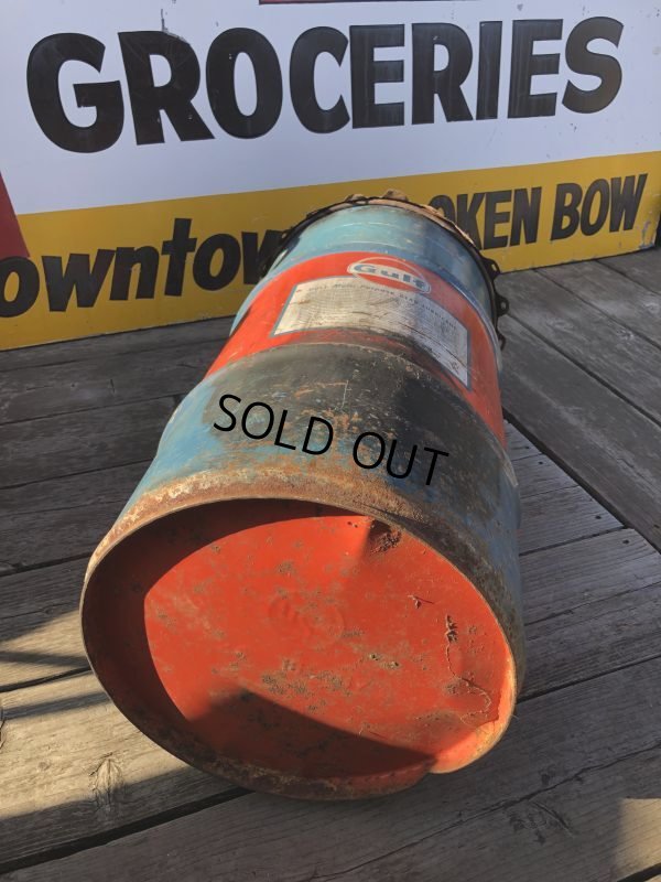 画像11: Vintage Drum Oil Can Gulf Muliti-Porpose Gear Lubricant 90 16 U.S. GALLONS (M394)