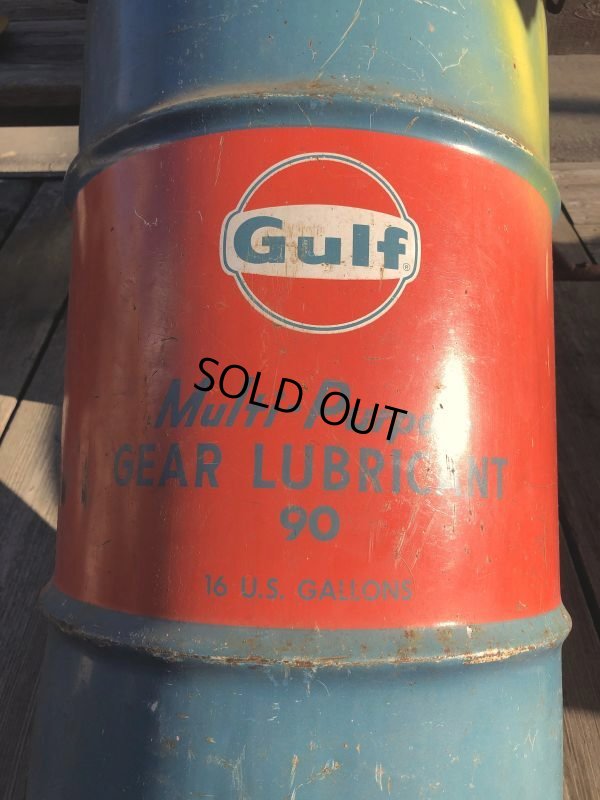 画像13: Vintage Drum Oil Can Gulf Muliti-Porpose Gear Lubricant 90 16 U.S. GALLONS (M394)
