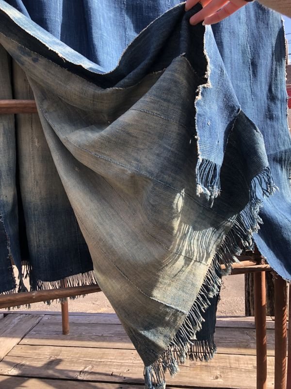 画像6: Vintage African Indigo Fabric Cloth Rag (M396) 