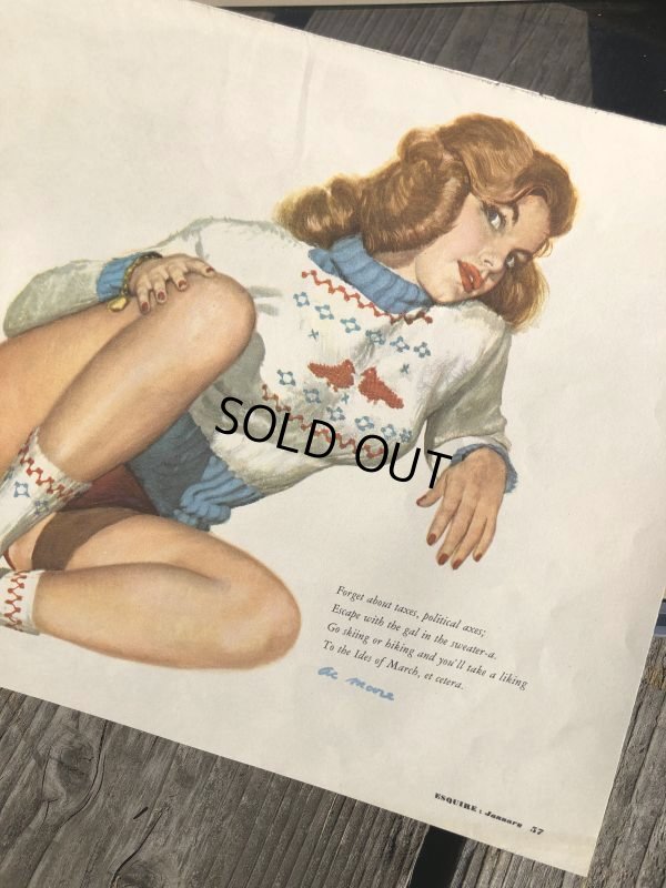 画像8: 1951 Esquire Magazine Al Moore Pin-Up Girls Calendar w/Frame (M404)