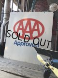 90s Vintage AAA Approved Double Sided Metal Sign (M410)