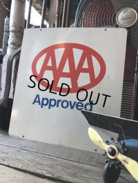 90s Vintage AAA Approved Double Sided Metal Sign (M410)