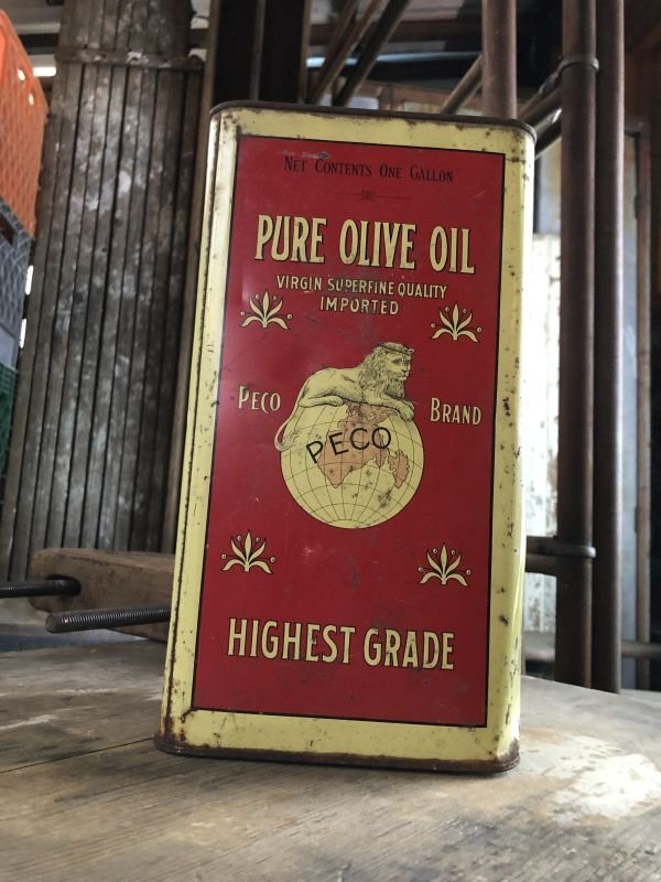画像2: Vintage PECO Brand Pure Olive Oil One Gallon Can (M429)