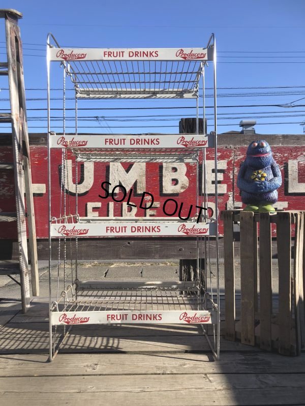 画像1: 【店舗引きり限定】 Vintage Advertising Producer's Dairy Grocery Store Display Rack (M437) 