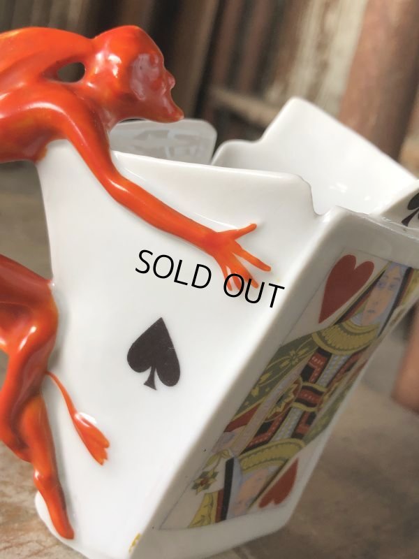 画像13: Antique Royal Bayreuth Red Devil Playing Cards Porcelain Creamer Pitcher (M438)