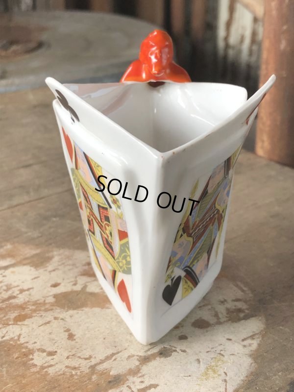 画像7: Antique Royal Bayreuth Red Devil Playing Cards Porcelain Creamer Pitcher (M438)