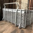 画像12: Vintage Industrial 2 Handles Metal Wire Mesh Basket (M440)