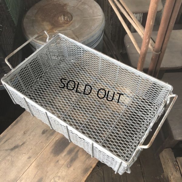 画像7: Vintage Industrial 2 Handles Metal Wire Mesh Basket (M440)