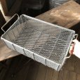 画像16: Vintage Industrial 2 Handles Metal Wire Mesh Basket (M440)