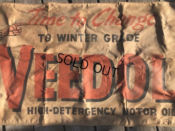 画像22: 【店舗引きり限定】 Vintage 30s-40s era Veedol Motor Oil Cloth Canvas Banner Store Sign (M447) 