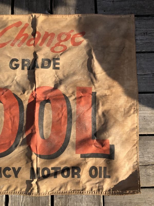 画像5: 【店舗引きり限定】 Vintage 30s-40s era Veedol Motor Oil Cloth Canvas Banner Store Sign (M447)