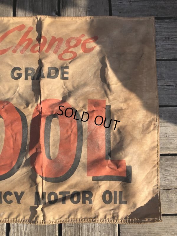 画像5: 【店舗引きり限定】 Vintage 30s-40s era Veedol Motor Oil Cloth Canvas Banner Store Sign (M447) 