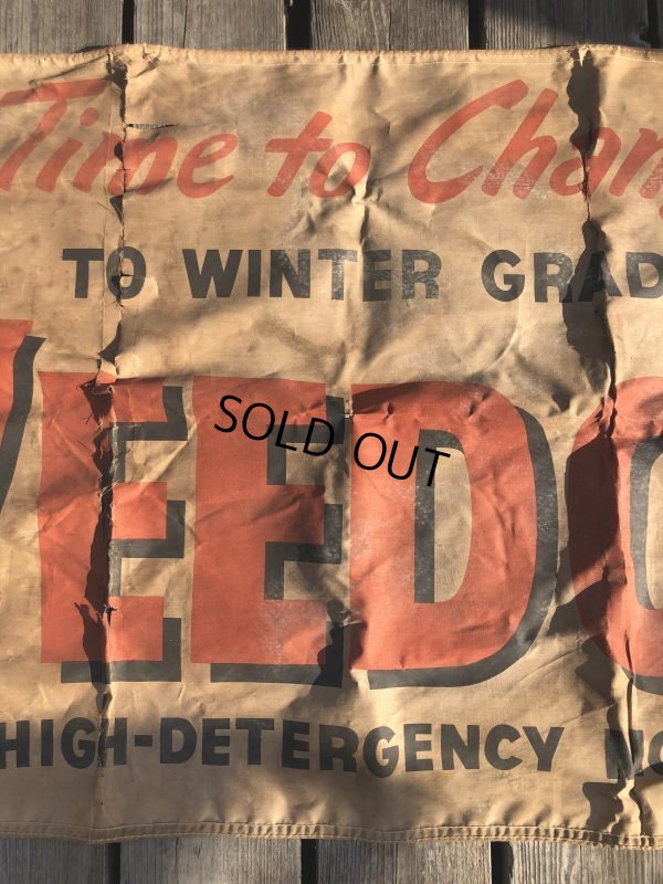 画像4: 【店舗引きり限定】 Vintage 30s-40s era Veedol Motor Oil Cloth Canvas Banner Store Sign (M447) 
