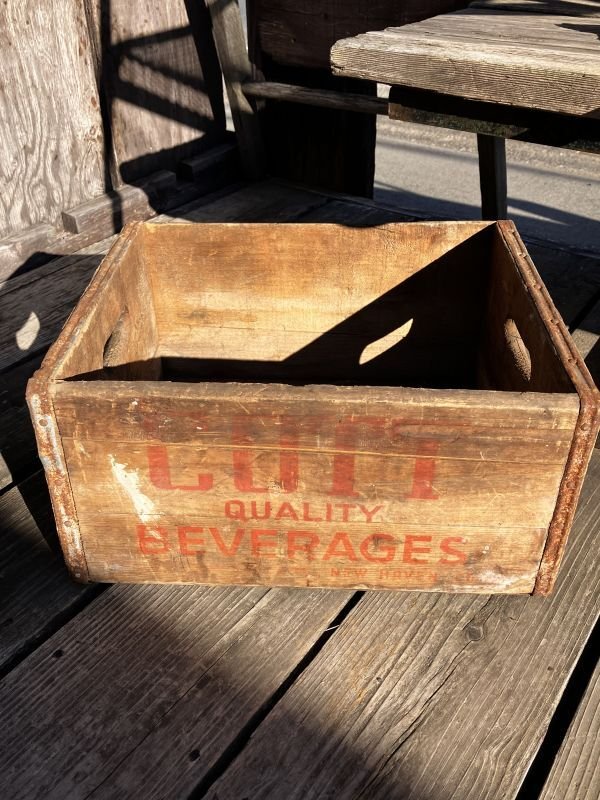 画像1: Vintage Advertising Wooden Crates Wood Box / COTT BEVERAGES (M453)