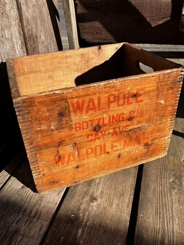 画像1: Vintage Advertising Wooden Crates Wood Box / WALPOLE (M454)