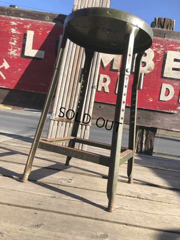 画像3: Vintage Industrial Iron Stool (M457)