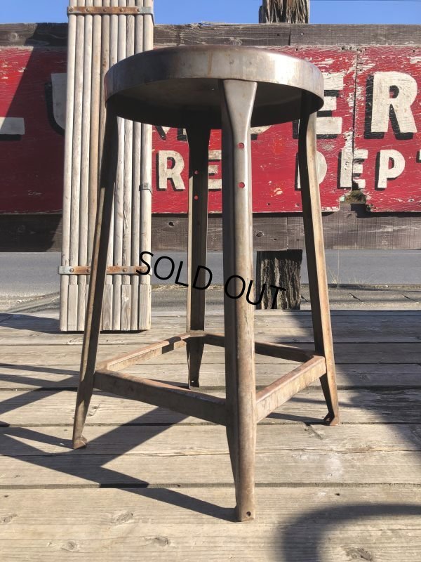 画像10: Vintage Industrial Iron Stool (M459)