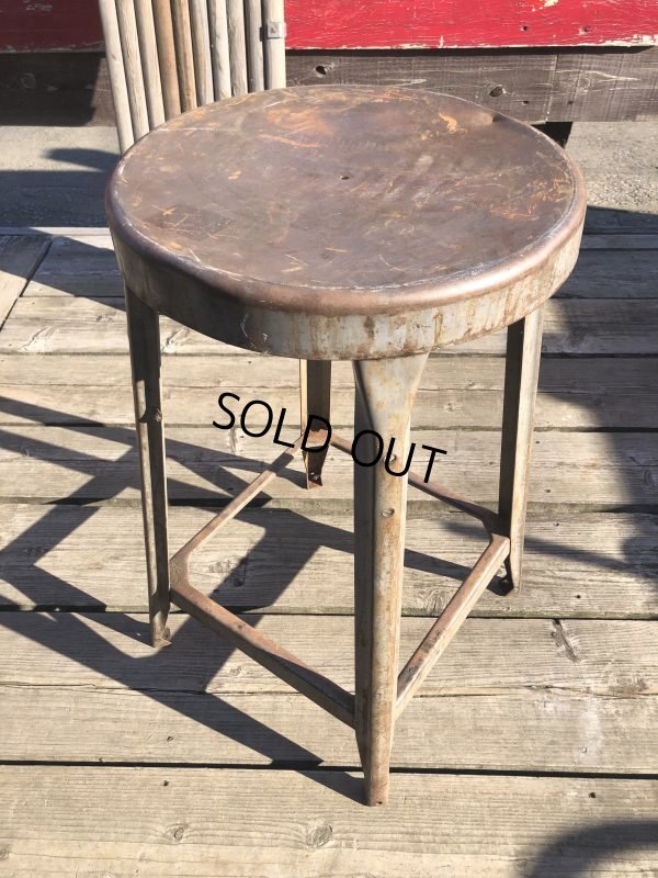 画像7: Vintage Industrial Iron Stool (M459)