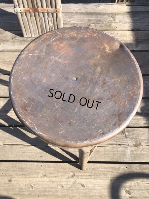 画像8: Vintage Industrial Iron Stool (M459)