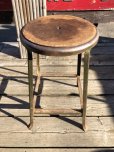 画像1: Vintage Industrial Iron Stool (M458) (1)