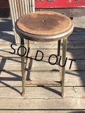 Vintage Industrial Iron Stool (M458)