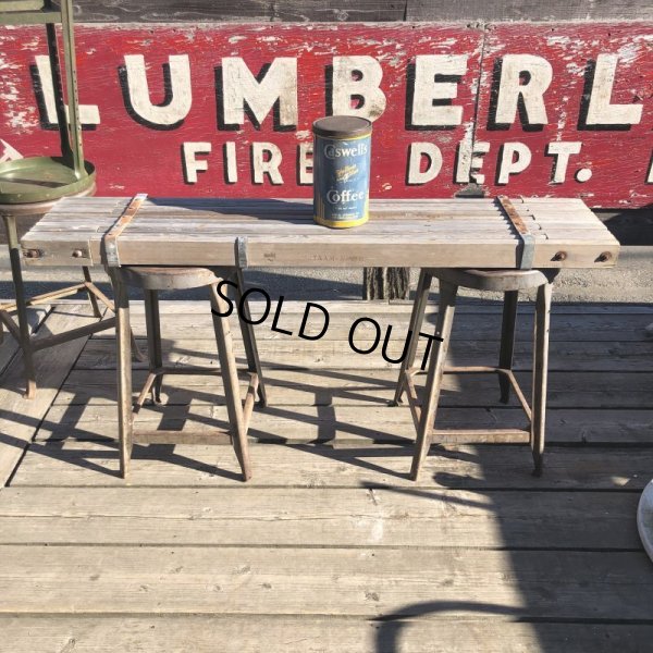 画像15: Vintage Industrial Iron Stool (M459)