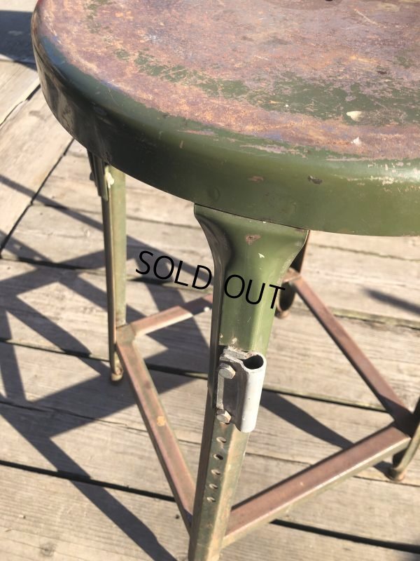 画像6: Vintage Industrial Iron Stool (M457)