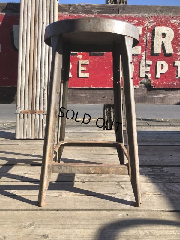 画像11: Vintage Industrial Iron Stool (M459)