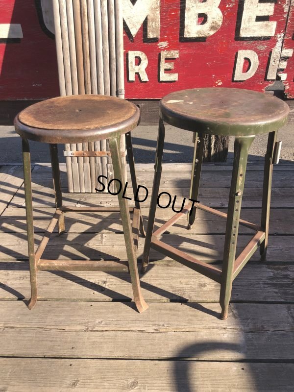 画像12: Vintage Industrial Iron Stool (M457)