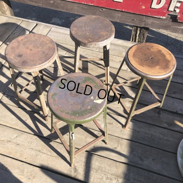 画像13: Vintage Industrial Iron Stool (M457)