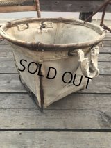 Vintage Industrial Laundry Canvas Basket (M463)