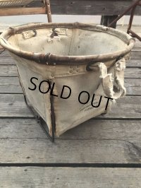 Vintage Industrial Laundry Canvas Basket (M463)