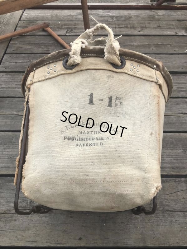 画像8: Vintage Industrial Laundry Canvas Basket (M463)
