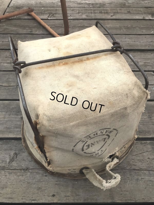画像4: Vintage Industrial Laundry Canvas Basket (M463)